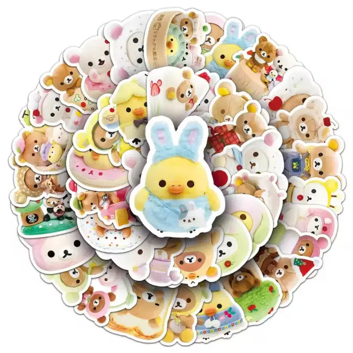 [BUNJANG] Rilakkuma Diary Deco Sticker Set (54 Pieces) / (무료배송) 리락쿠마 다꾸스티커 54장세트