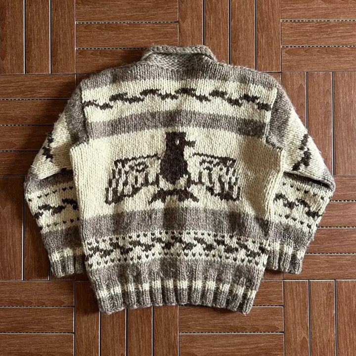 [BUNJANG] 80s-90s Ca Dumaus Canadian Cowichan Cardigan Sweater 100% Virgin Wool / 80-90s Ca Dumaus 캐나다 코위찬 기디건 스웨터