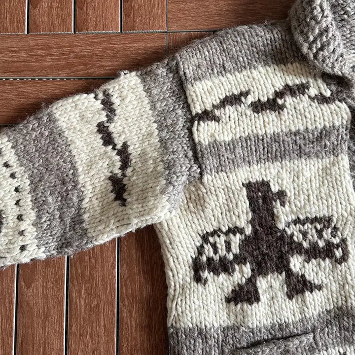 [BUNJANG] 80s-90s Ca Dumaus Canadian Cowichan Cardigan Sweater 100% Virgin Wool / 80-90s Ca Dumaus 캐나다 코위찬 기디건 스웨터