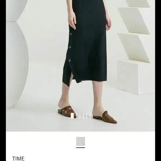 [BUNJANG] TIME Square Neck Short Sleeve Shirt / 타임 셔츠