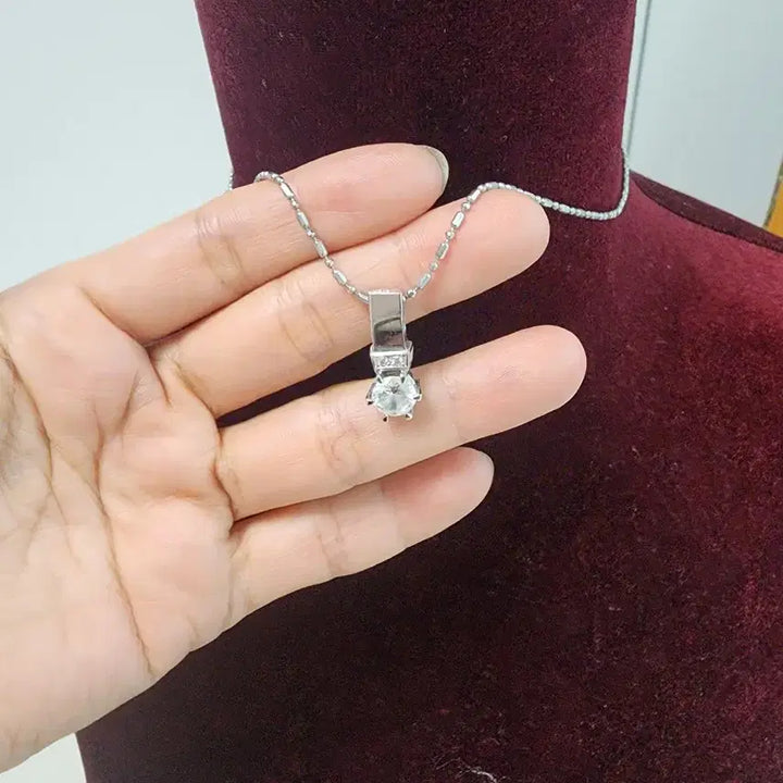 [BUNJANG] Silver Necklace Pendant with Cubic / 실버 목걸이 펜던트