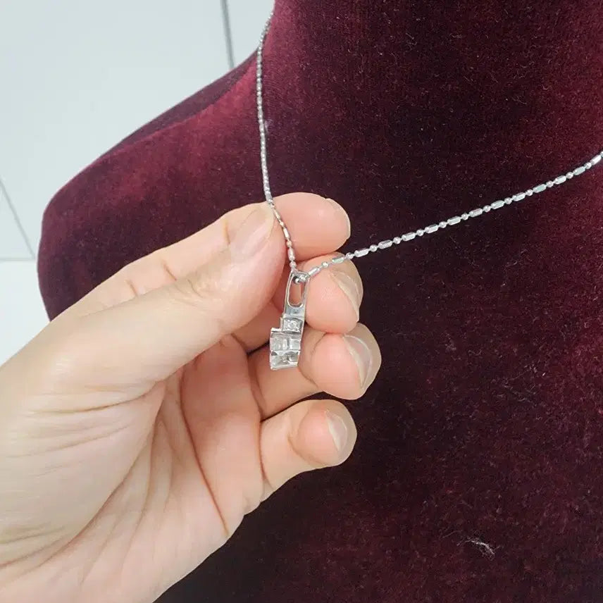 [BUNJANG] Silver Necklace Pendant with Cubic / 실버 목걸이 펜던트