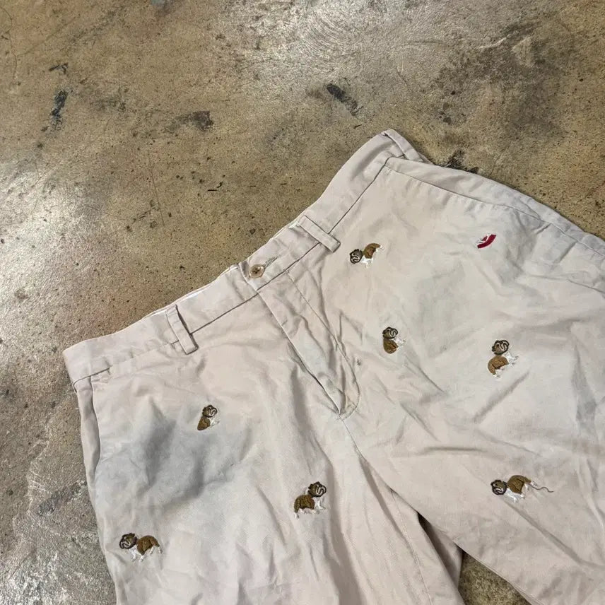 [BUNJANG] Polo Ralph Lauren Beige Bulldog Embroidered Shorts / [정품/31] 폴로 랄프로렌 베이지색 불독 자수 반바지