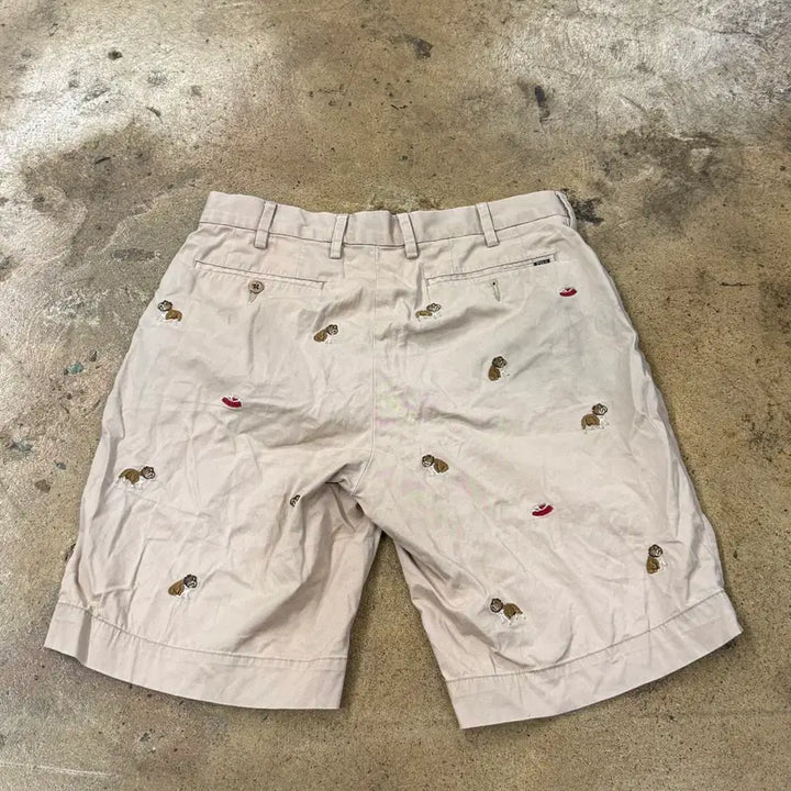 [BUNJANG] Polo Ralph Lauren Beige Bulldog Embroidered Shorts / [정품/31] 폴로 랄프로렌 베이지색 불독 자수 반바지