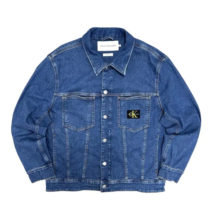 [BUNJANG] Calvin Klein Neon Patch Oversized Denim Jacket / 켈빈클라인 네온패치 오버핏 데님자켓(M)