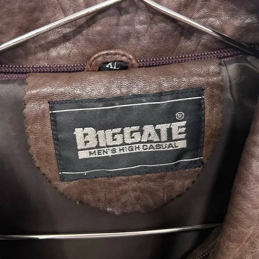 [BUNJANG] Big Gate Vintage Lambskin Leather Bomber Jacket / 빅게이트 빈티지 램스킨 레더 봄버자켓