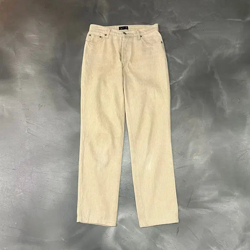 [BUNJANG] Agnes B. Beige Denim Pants / 아네스베 베이지 데님 팬츠 y18150