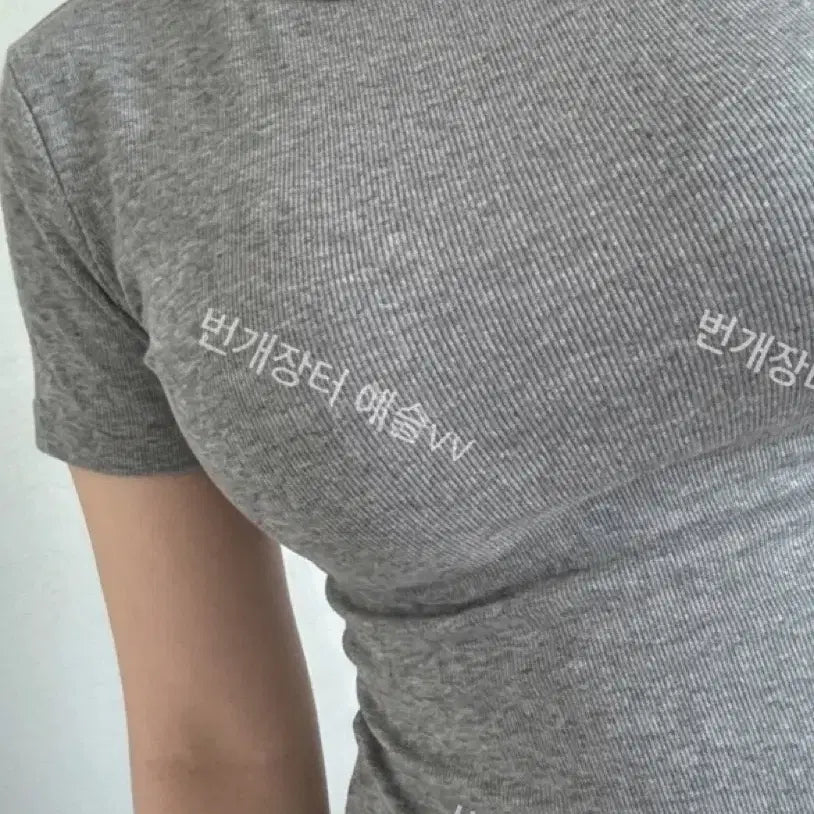 [BUNJANG] Grey Cotton T-Shirt / 실착샷ㅣ회색반팔티