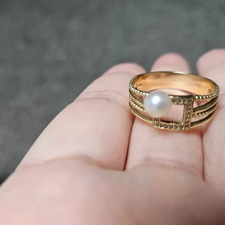 [BUNJANG] 14K Gold Pearl Ring / 14K 금 진주 반지