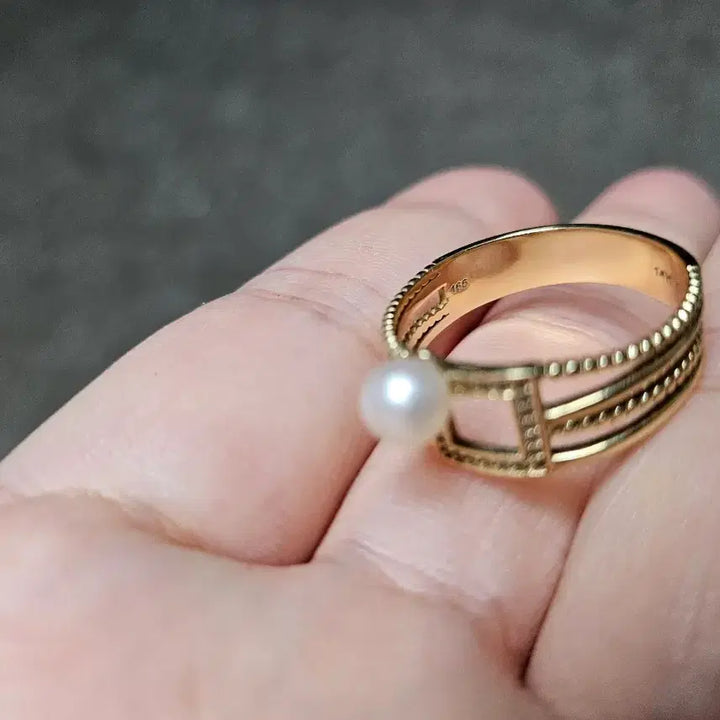 [BUNJANG] 14K Gold Pearl Ring / 14K 금 진주 반지