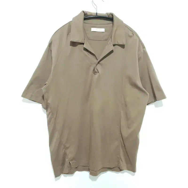 [BUNJANG] Liver Classy Open Collar Oversized Short Sleeve T-Shirt / 리버클래시 오픈카라 오버핏 반팔 100_S1430