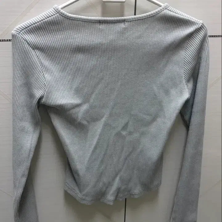 [BUNJANG] Thisway Ribbed Crop Top (Gray) / Thisway 골지 크롭티 (그레이)