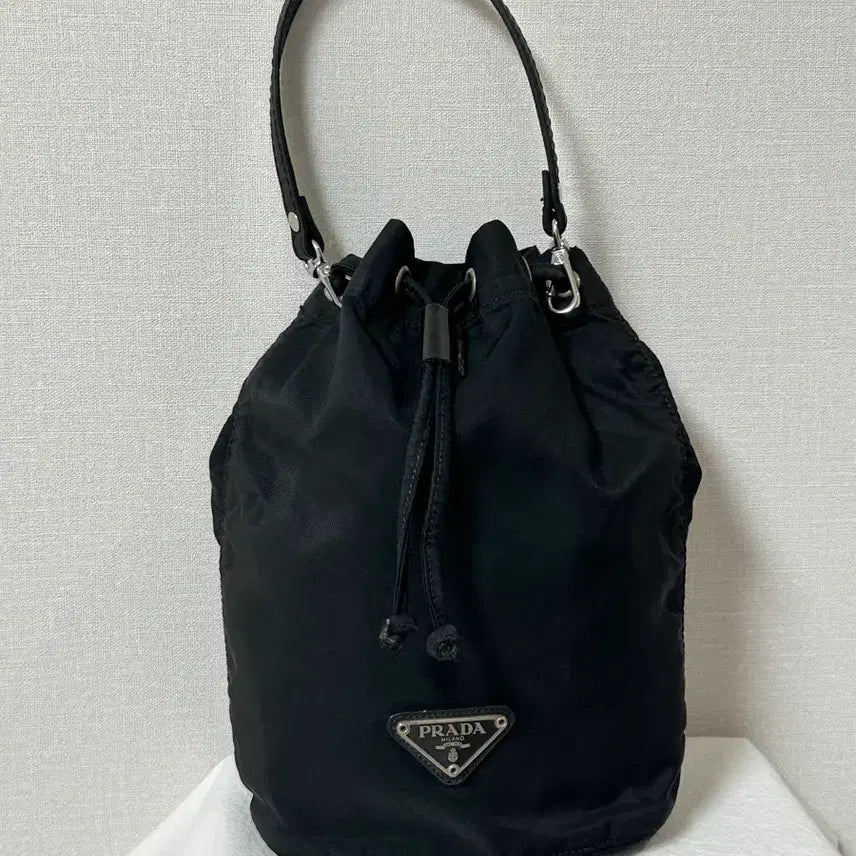 [BUNJANG] Prada Pocono Nylon Drawstring Tote Bag Black / 정품 프라다 포코노 나일론 복조리백 토트백 블랙