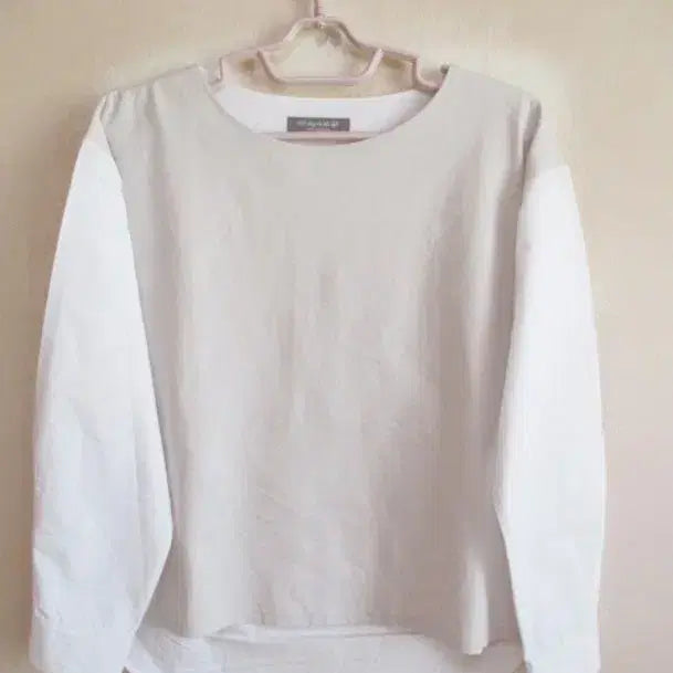 [BUNJANG] Beige/White Cotton Blouse / 베이지 / 화이트 코튼 블라우스
