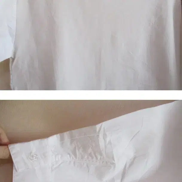 [BUNJANG] Beige/White Cotton Blouse / 베이지 / 화이트 코튼 블라우스