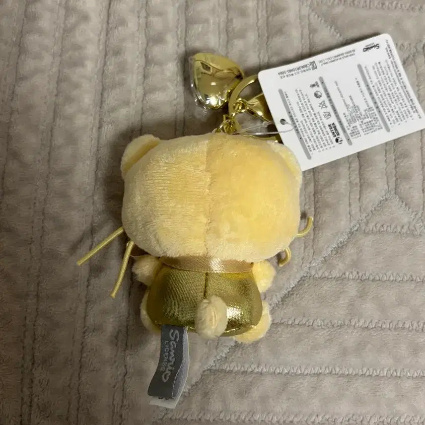 [BUNJANG] Sanrio Chococat Gold Heart Charm Keyring Plush / 산리오 초코캣 골드 하트참 키링 인형