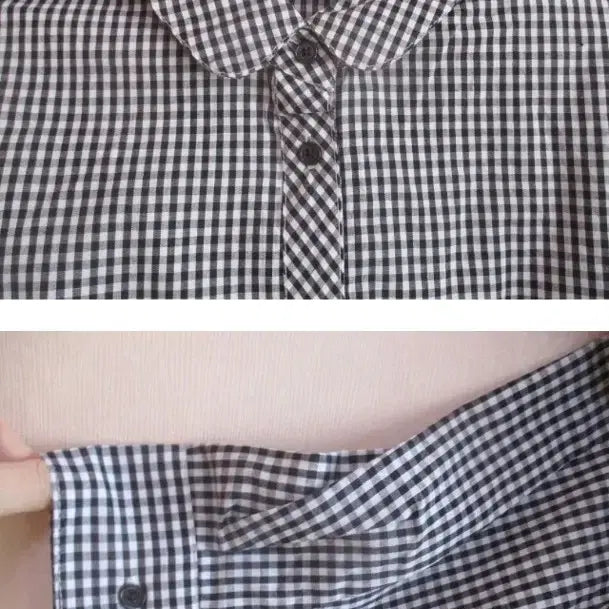 [BUNJANG] Black Check Cotton Shirt / 블랙 체크 /코튼 셔츠 (새옷)