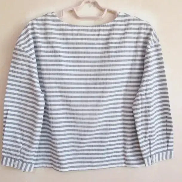 [BUNJANG] Vintage Blue Stripe Blouse / 블루 스트라이프 블라우스