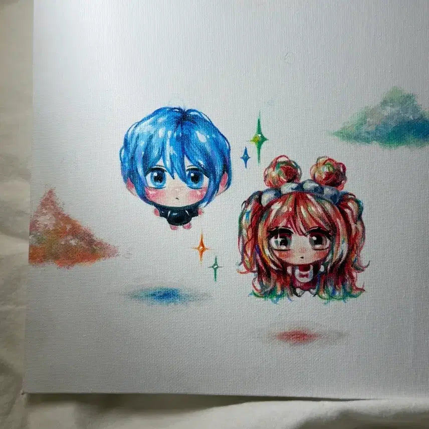 [BUNJANG] Custom SD Hand-Drawn Canvas Art Commission / 개싼 실물배송 캔버스 SD 손그림 커미션!