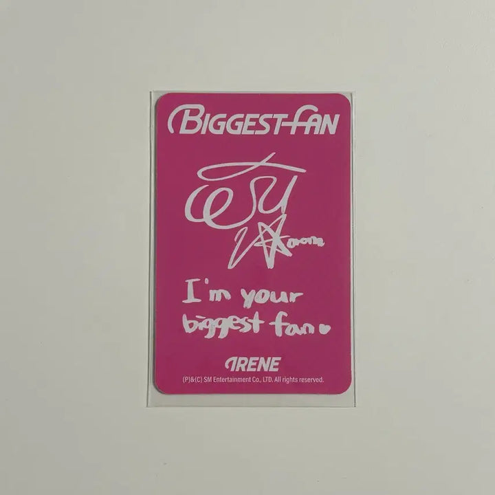 [BUNJANG] Irene Biggest Fan Photocard / 아이린 Biggest fan 포토북 포카