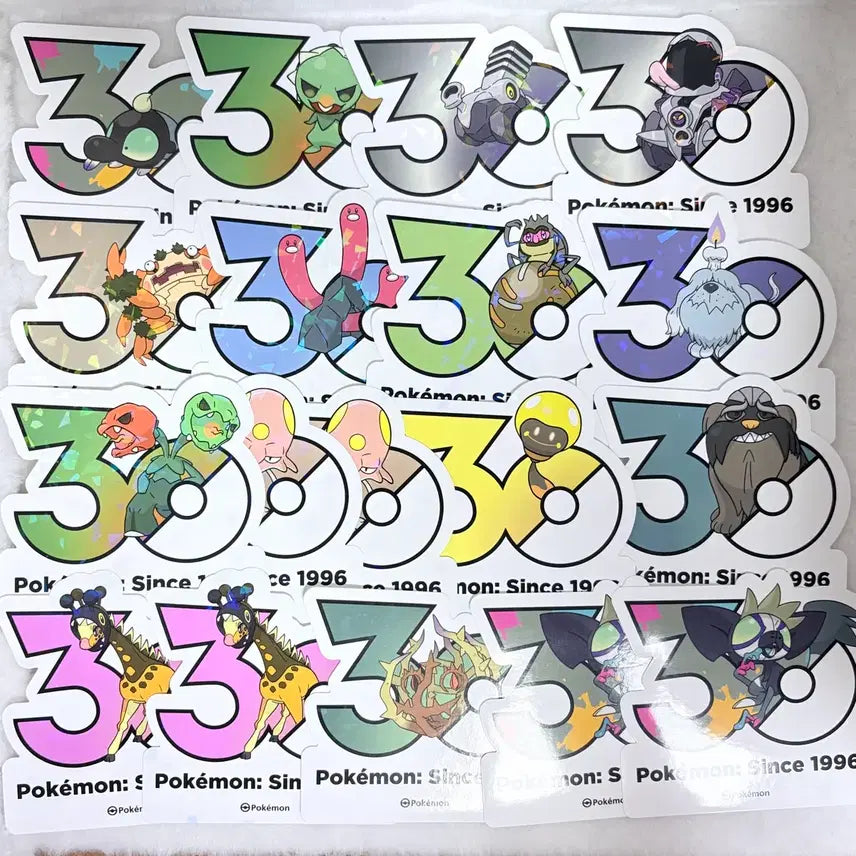 [BUNJANG] Pokemon 30th Anniversary Logo Sticker (9th Gen) / 원가양도] 포켓몬 30주년 로고스티커 9세대