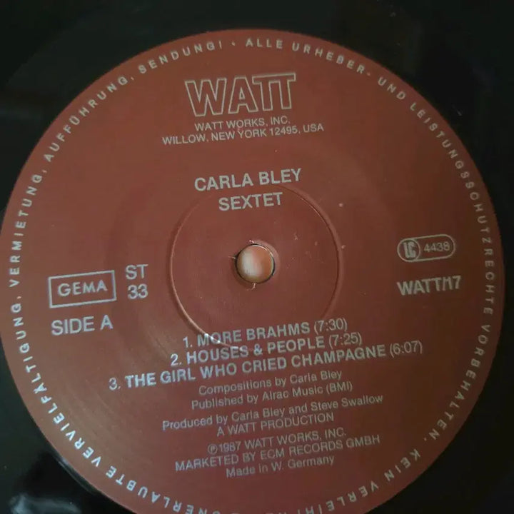 [BUNJANG] Carla Bley Sextet German Pressing LP (Mint Condition) / Carla bley Sextet Lp 민트급