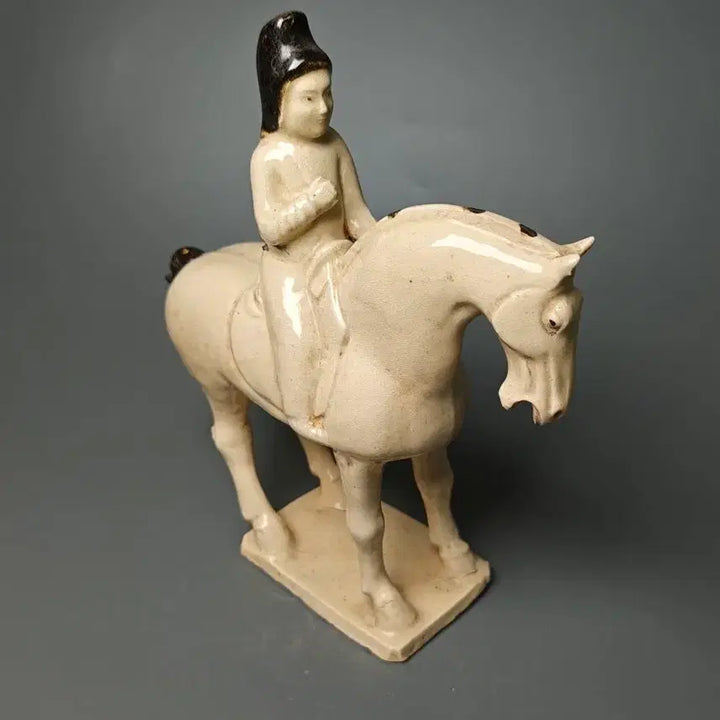 [BUNJANG] Ming-Qing Dynasty Transition Jingdezhen White Glaze Horse Rider Figure Chinese Porcelain / [진품] 명말 청초 경덕진 백유 기마 인물상 중국도자기 골동품 수집품