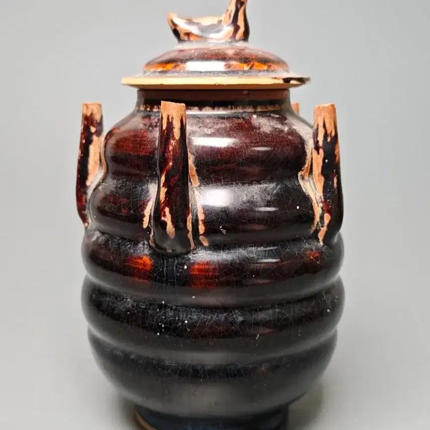 [BUNJANG] Yuan Dynasty Black Glaze Guanbing Chinese Antique Celadon / [진품] 출토품 원대 흑유 사관병 중국도자기 골동품 고미술품 수집품