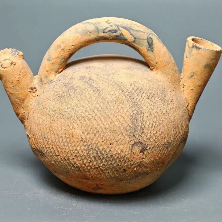 [BUNJANG] Han Dynasty Celadon Ceramic Water Bottle with Rooster Spout / [진품] 출토품 한대 계수형 토기 수병 중국도자기 골동품 고미술품 수집품