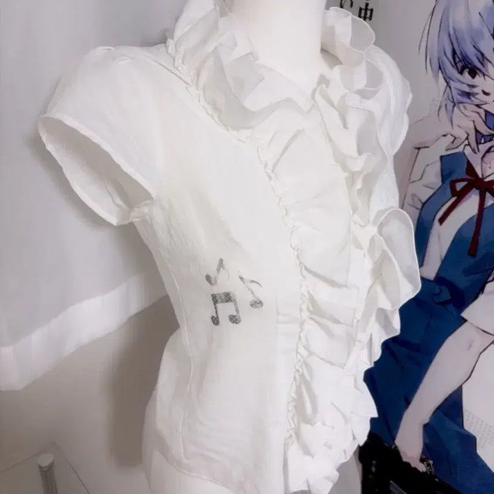 [BUNJANG] Frill Short Sleeve Blouse / 히메갸루 라떼갸루 로걀 달천깔 핀터 프릴 블라우스 페어리 공겜여주