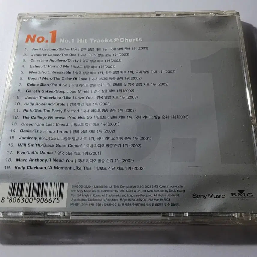 [BUNJANG] Pop Music Hit Tracks CD Album / [CD/무료배송] No.1 Hit Tracks
