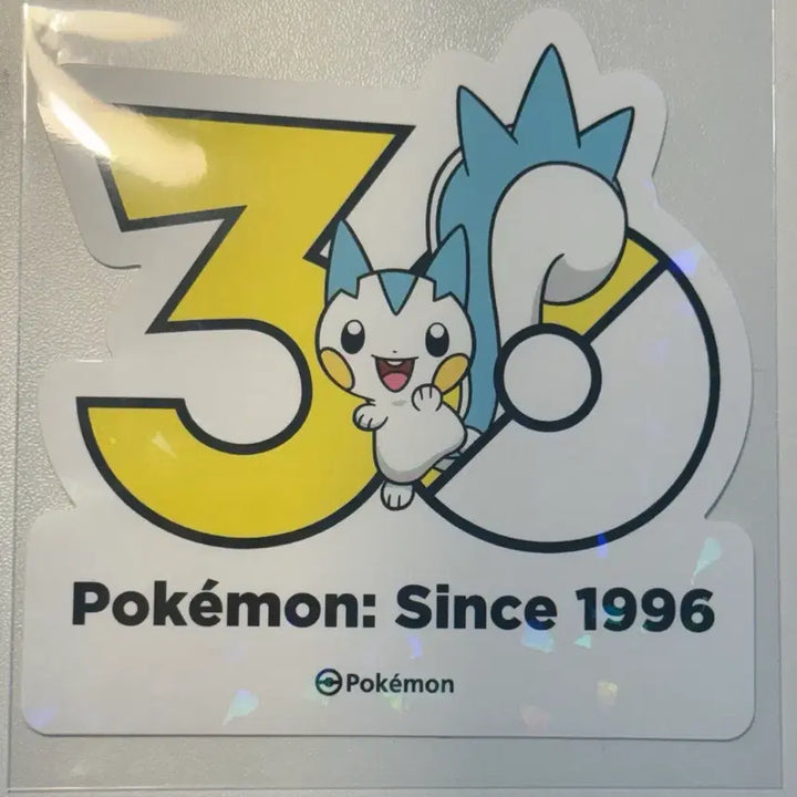[BUNJANG] Pokemon 30th Anniversary Logo Sticker Pachirisu + 4 Random Stickers / 포켓몬스터 30주년 로고 스티커 파치리스 + 랜덤 4장