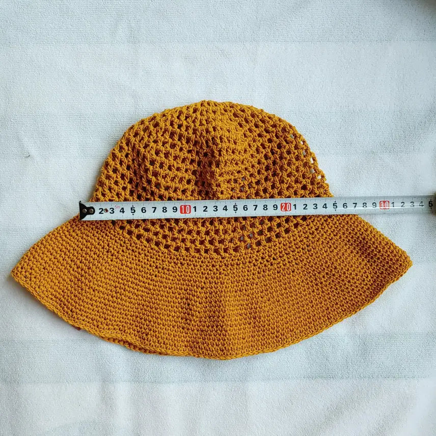 [BUNJANG] Handmade Wire Brim Net Bucket Hat (Mustard) / 핸드메이드 와이어챙 그물 버킷햇 (머스터드)