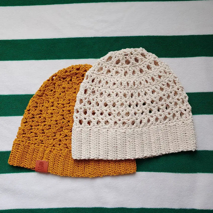 [BUNJANG] Handmade Net Beanie (Mustard) / 핸드메이드 그물 비니 (머스터드)