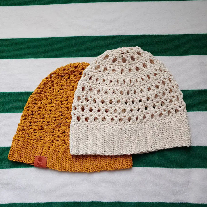 [BUNJANG] Handmade Net Beanie (Mustard) / 핸드메이드 그물 비니 (머스터드)