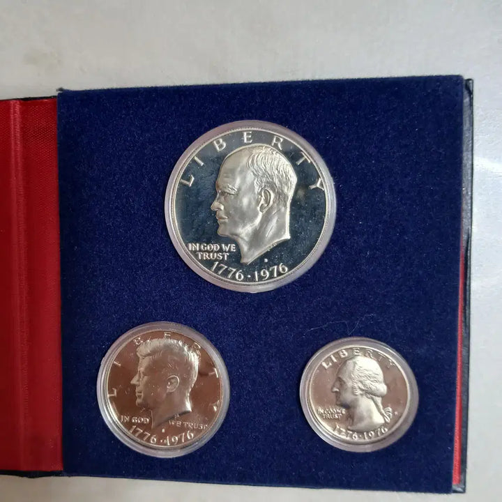 [BUNJANG] USA 1976 Independence Bicentennial Proof Silver Coin 3-Piece Set / (은화)미국1976 독립200주년 기념주화 "실버 프루프 세트"