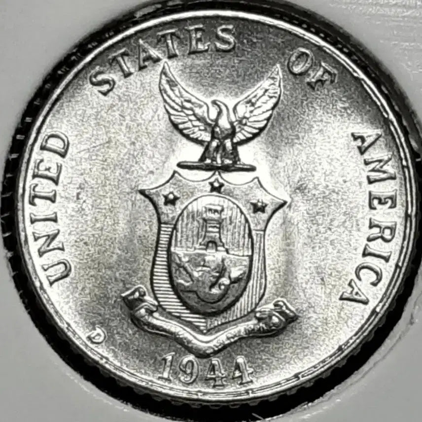 [BUNJANG] Philippine Silver 1944 10 Centavos Uncirculated Coin / [은화] 미국령 필리핀 미사용 1944년 10센타보스.외국주화 주화 화폐