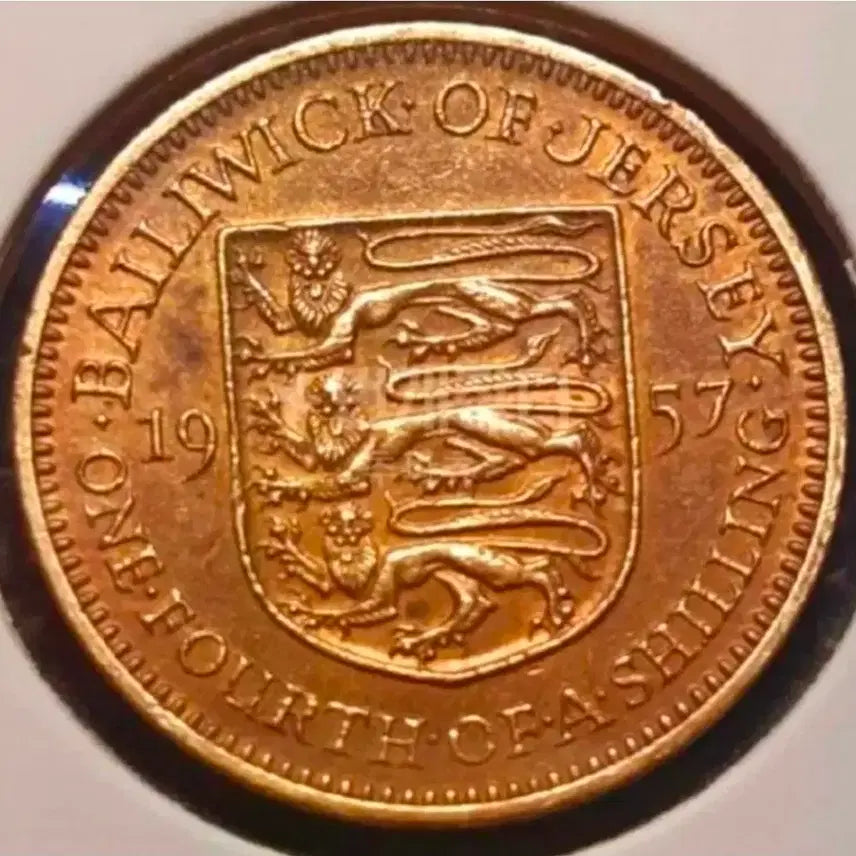 [BUNJANG] 1957 Jersey 1/4 Shilling Coin / 영국 저지 1957년 1/4실링.외국주화.주화 화폐 동전