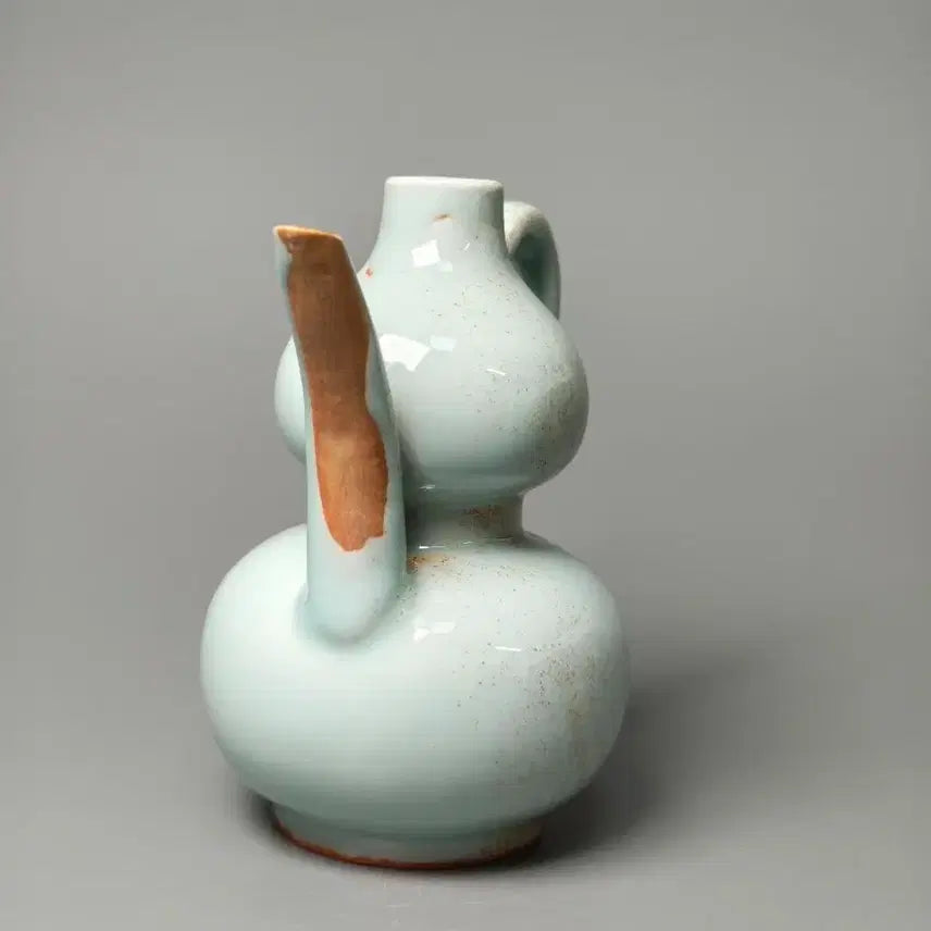 [BUNJANG] Qing Dynasty Celadon Glazed Gourd-Shaped Teapot - Chinese Antique Porcelain / [진품] 청대 중기 용천요 호록형 주전자 중국도자기 골동품 고미술품