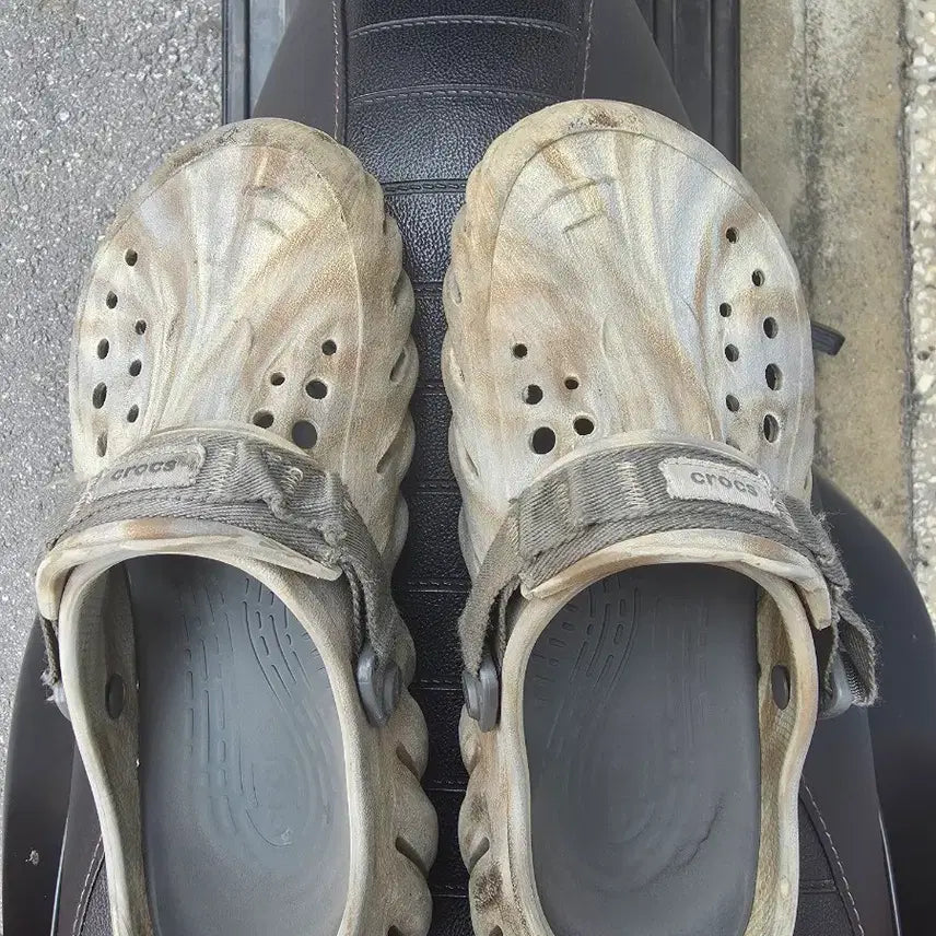 [BUNJANG] Crocs Echo Marbled Clog Bone Multi 250 / 크록스 에코 마블드 클로그 본 멀티 250