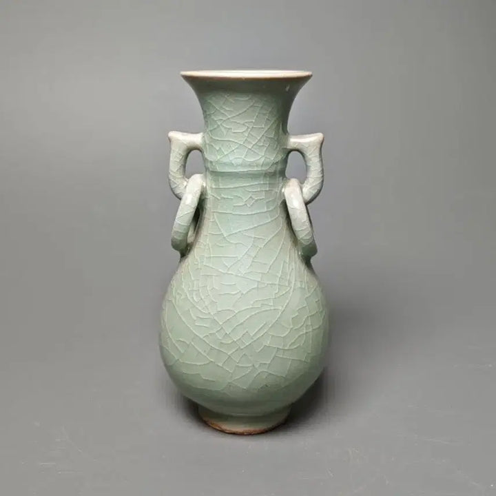[BUNJANG] Chinese Ming Dynasty Celadon Vase / [진품] 명나라 말기 용천요 귀이 청자 호병 중국도자기 골동품 고미술품