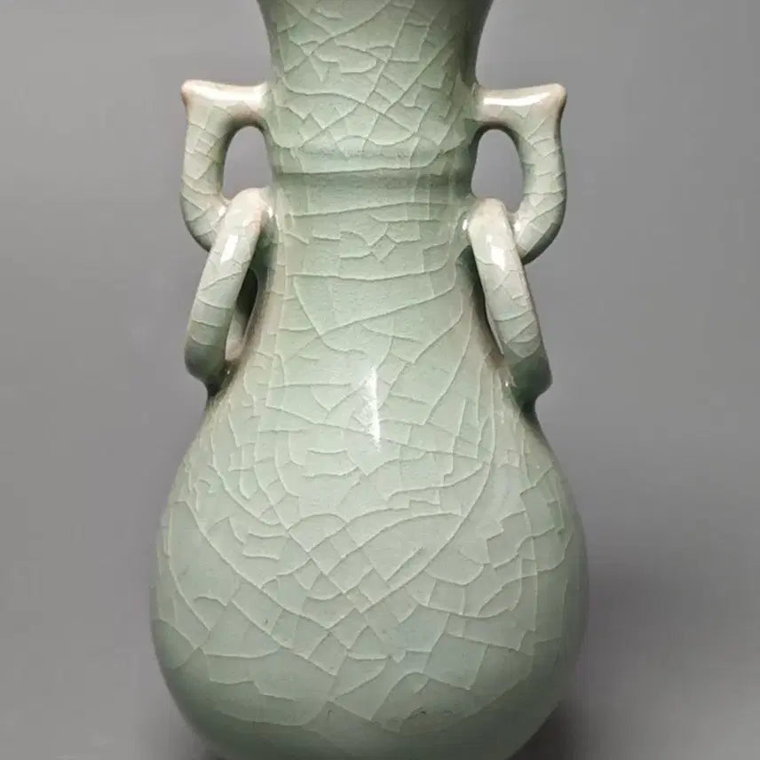 [BUNJANG] Chinese Ming Dynasty Celadon Vase / [진품] 명나라 말기 용천요 귀이 청자 호병 중국도자기 골동품 고미술품