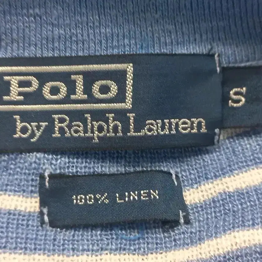[BUNJANG] Polo Ralph Lauren Striped Linen Polo T-Shirt Size S / 폴로 랄프로렌 스트라이프 린넨 카라티 S