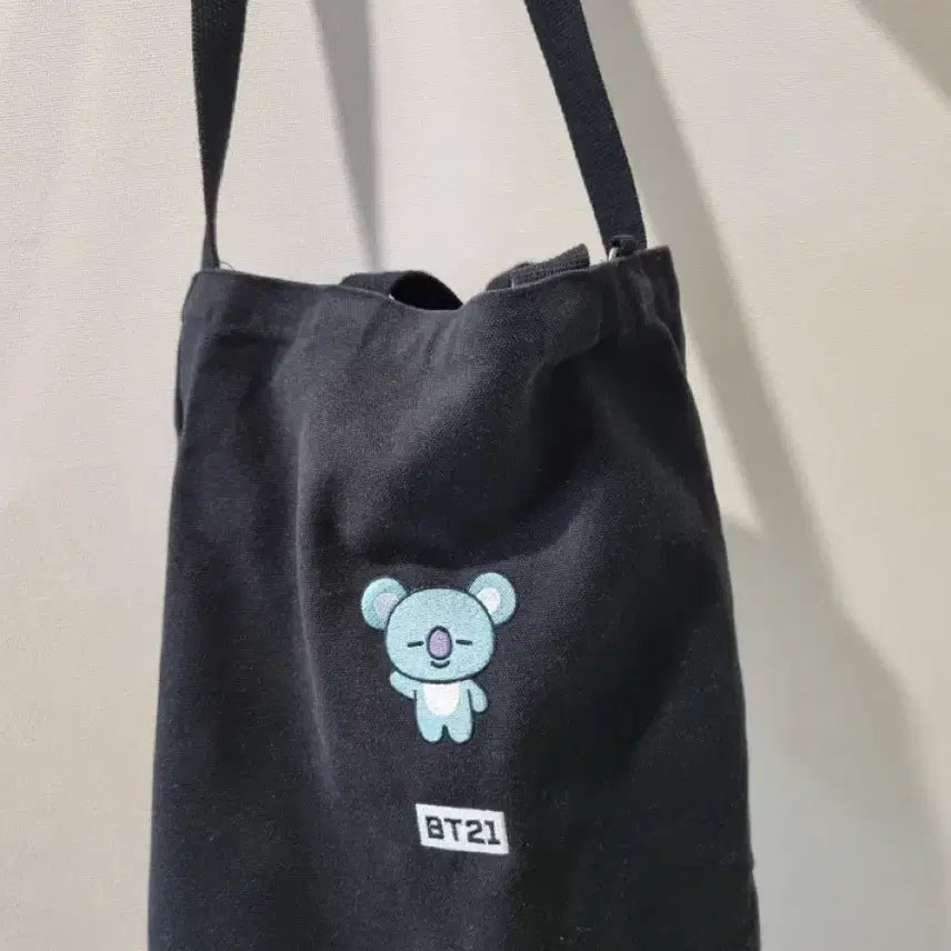 [BUNJANG] BT21 Koya Embroidered Black Eco Bag / BT21 코야 자수 검정색 에코백