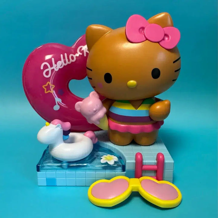 [BUNJANG] KFC x Sanrio Hello Kitty Pool Figure Set / KFC x 산리오 헬로키티 수영장 피규어 세트