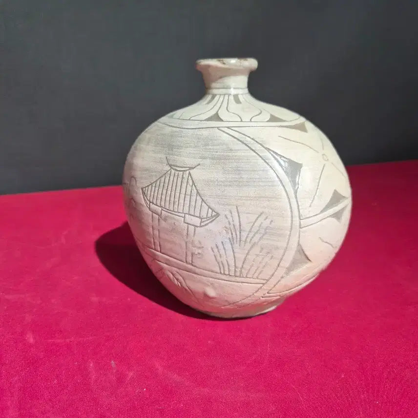 [BUNJANG] Buncheong Ware Complete Pattern Pyeongbyeong / 분청사기 완전범벙 편병