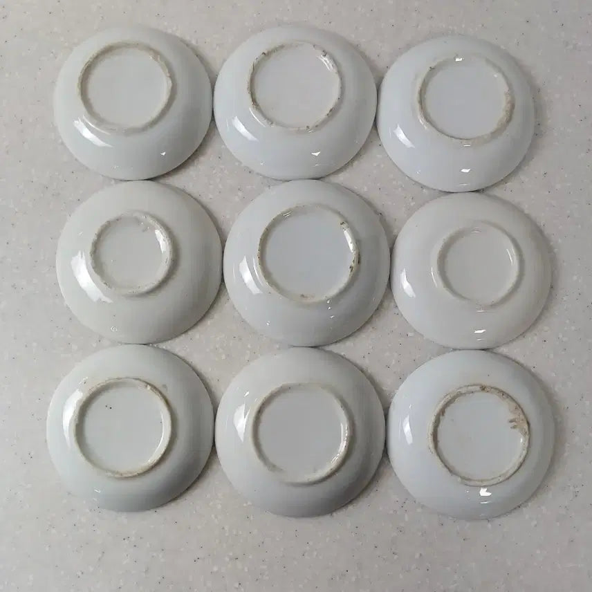 [BUNJANG] Antique Korean Flower Plate Bundle Set (9 Plates) / 근대사 수집품 왜사기 빈티지 꽃접시 9 장 일괄