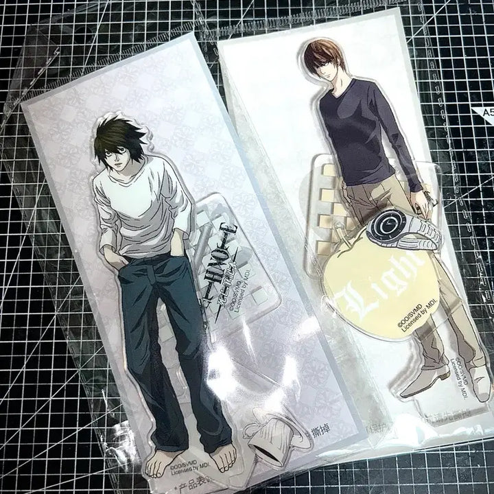 [BUNJANG] Death Note L &amp; Light Collab Cafe Acrylic Stand Set (Sealed) / [일괄] 데스노트 엘 라이토 콜라보카페 아크릴 스탠드 미개봉