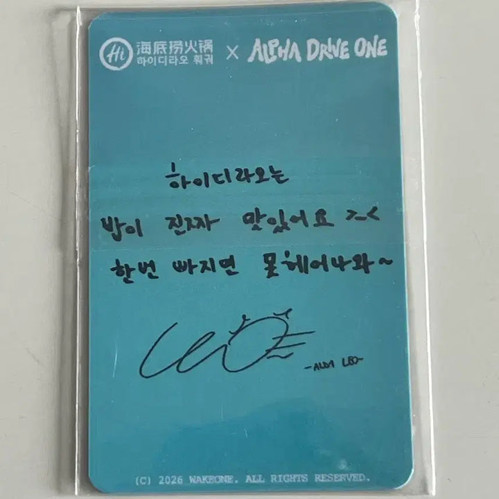[BUNJANG] AiDianYuan Riho Photocard / 하이디라오 알디원 리오 포토카트