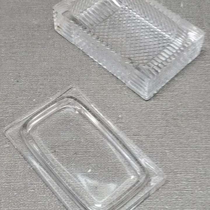 [BUNJANG] Vintage Glass Ashtray / 근대사 유리 사각 재털이